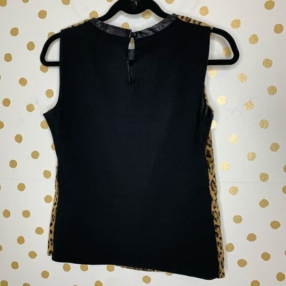 Milly leopard animal print leather shell top 4 - Picture 7 of 7
